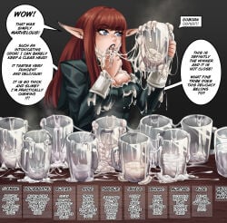 1girls atlus cum cum_drinking cum_drip cum_in_cup cum_in_mouth drinking_cum excessive_cum hulkenberg metaphor:_refantazio musk oiddra