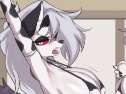 big_ass big_breasts bikini breasts bubble_butt cow_print female furry huge_ass huge_breasts lactating lactation loona_(helluva_boss) lucyfercomic sex tagme thick_thighs video wide_hips