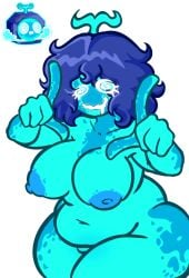 1girls blox_fruits bloxfruitsdude blue_skin reference_image self_upload solo swirly_eyes tagme