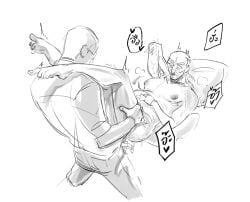 2026 2boys blush blush_lines blushing cecil_stedman closed_eyes clothed clothing donald_ferguson glasses hair heart_symbol heavy_breathing invincible invincible_(comics) invincible_(tv_series) laying_down laying_on_back legs legs_apart legs_spread legs_up male male/male male_only male_penetrated male_penetrating male_penetrating_male male_pregnancy naked naked_male nipples nude nude_male pants pillow sex shirt short_hair simple_background spread_legs standing sweat sweatdrop sweating text text_bubble thai_text white_background white_hair white_shirt