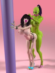 abuse animated big_lips bimbo claws futa futa_orc_(character) futadom futanari gif_author hag hair_pull high_heels huge_balls huge_breasts huge_cock intersex lipstick orc orc_futanari rape skinny veins veiny veiny_penis