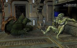 3d alien anthro duo feral kaa_(artist) lizard male_only penis reptile reptilian saurian scalie zoo_saurians