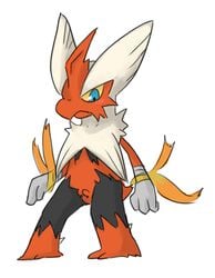 1boy 2014 avian beak blaziken blush doneru male male_only mega_blaziken mega_evolution nintendo penis pokemon pokemon_(species) pokemon_oras pokemon_rse simple_background small_penis solo testicles video_games white_background