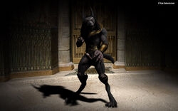 3d anthro anubian_jackal anubis canine claws egyptian egyptian_mythology erection jackal kaa_(artist) male male_only mythology penis solo standing temple