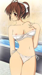 bow bra clannad cute female furukawa_nagisa medium_breasts nipples panties tagme