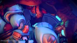 3d animated artificial_vagina big_balls big_penis drogoz_(paladins) duo dynastinae_orisa female from_behind living_machine loop male no_sound omnic orisa overwatch paladins source_filmmaker straight tagme twitchyanimation video