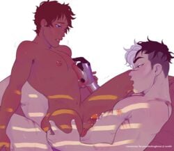 2boys anal cum_while_penetrated femboy gay lance_mcclain male_only nipple_piercing nippleplay takashi_shirogane tetsarou voltron voltron:_legendary_defender yaoi