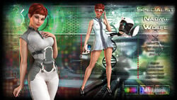 1girls 3d artist_name bare_shoulders becarra big_breasts bodysuit boots brown_eyes brown_hair busty cleavage curvy detailed_background dress english_text eyelashes female female_only front_view glasses high_heels holding_object hourglass_figure human looking_at_viewer nail_polish naomi_wolfe pose posing shiny shiny_skin short_hair solo standing text voluptuous white_dress wide_hips