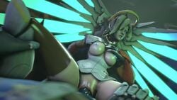 3d animated bedouin_genji big_penis blonde_hair blue_eyes breasts cowgirl_position duo exposed_breasts female female_on_top functionally_nude genji giver_pov glowing_eyes glowing_piercing glowing_wings lip_piercing loop male male_pov mechanical_halo mechanical_wings mercy nipple_piercing nipples no_sound overwatch penis ponytail pov pussy source_filmmaker straight tagme vaginal_penetration video white-crow wings