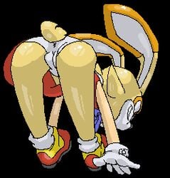 2010 ass black_background cameltoe clothing cream_the_rabbit cub female hotred is_(artist) mobian_(species) panties panty_shot rabbit_anthro sega servedasis simple_background sonic_(series) sonic_the_hedgehog_(series) underwear young