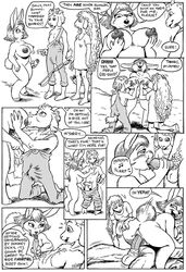 anthro balls big_breasts breasts bulge clothed clothing comic english_text female karno lagomorph male mammal nipples page_10 penis pussy rabbit sex straight teeka_(karno) young