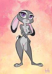 birchly disney female judy_hopps lagomorph mammal nipples nude pussy rabbit small_breasts solo zootopia