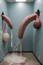 2boys ai_generated animated balls ballsack bathroom bathroom_stall big_balls big_penis condom condom_on_penis condom_wrapper continuous_ejaculation cum cum_on_floor cum_on_wall cum_pooling cumming cumshot duct_tape ejaculating_cum ejaculation excessive_cum filled_condom furrypornaddiction glory_hole huge_balls huge_cock hyper hyper_penis infinite_cum penis pubes pubic_hair used_condom