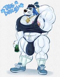 1boy anthro bara bara_tiddies bara_tits big_bulge big_nipples big_pecs big_tits bulge cleavage dudley_puppy durag furry furryonline1 male_cleavage muscular muscular_male muscular_thighs navel_piercing navel_piercings necklace nickelodeon nicktoons nipple_percing solo solo_male t.u.f.f._puppy tank_top thick_thighs thug