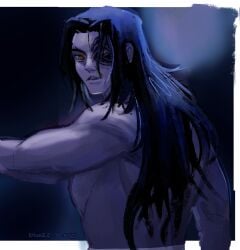 zuko avatar_the_last_airbender scar_on_face long_hair tasteful_nudity back_view redraw bluubbeery rendered