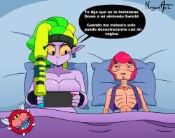 brawl_stars cacodemon cacodemon_(doom) colt_(brawl_stars) console crossover dead doom dying emz_(brawl_stars) hypebeast_emz_(brawl_stars) meme near_death negum_akil red_hair starvation starving streetwear_emz_(brawl_stars) zombie_girl