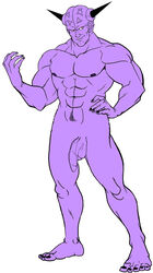 captain_ginyu ginyu_force male_only purple_penis purple_skin