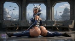 1girls 2026 3d 3d_(artwork) ahsoka_tano ai_generated alien alien_girl arched_back armwear athletic back_view big_ass big_breasts big_butt coruscant curvaceous curvy curvy_figure detailed_background female fit fit_female flexible footwear glossy_body high_quality high_resolution highleg highleg_leotard highres hourglass_figure huge_ass huge_breasts indoors jedi leotard lewdstein looking_at_viewer looking_back mandalore oiled_skin orange_body orange_skin parody sideboob splits star_wars star_wars_the_clone_wars_season_seven straps the_clone_wars:_season_seven thick_thighs thighhighs thong_leotard togruta toned voluptuous