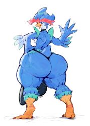 1boy 2d ass ass_focus avian barefoot big_ass big_balls big_bulge big_butt_(male) bird bulge fat_ass furry furry_male furry_only hand_on_hip huge_ass huge_balls huge_bulge looking_at_viewer looking_back looking_back_at_viewer majestictweive male male_only muscular neonavis nintendo no_genitals no_sex pokemon pokemon_(species) quaquaval simple_background solo solo_male standing tagme thick_thighs thighs twitter_link underwear underwear_only