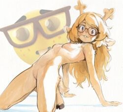 1girls 2026 absurd_res adolescent anthro antlers blonde_hair blush breasts brown_fur buckteeth butterchalk cervid completely_nude completely_nude_anthro completely_nude_female deer deltarune digital_drawing_(artwork) digital_media_(artwork) emoji female female_only freckles fur furry furry_only glasses hair hi_res long_hair looking_at_viewer mammal naked nerd nerd_emoji nerdy_female new_world_deer nipples noelle_holiday nude nude_anthro nude_female petite pussy reindeer shaded short_tail simple_background skinny small_breasts tail teenage_female teenage_girl teenager twitter_link undertale_(series) vulva white_background young young_anthro young_female