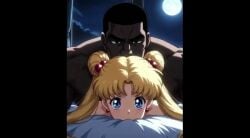 ai_generated animated blonde_hair blue_eyes dark-skinned_male interracial interracial_sex light-skinned_female sailor_moon sex_from_behind sound tagme twintails usagi_tsukino video