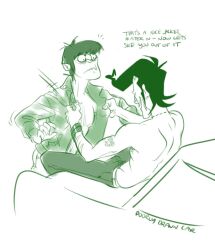 2017 deviantart gay gorillaz kurt_uti murdoc_niccals original_character sketch suggestive surprised thenugeart