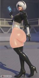 1girls 3d alternate_costume android android_girl asian asian_female ass blizzard_entertainment collaboration dumptruck_ass edit female female_only gigantic_ass green_hair hips huge_ass huge_hips huge_thighs japanese japanese_female jpeg_artifacts kiriko_(overwatch) kunoichi light-skinned_female light_skin nier:_automata official_alternate_costume overwatch overwatch_2 patreon_logo patreon_username screenshot screenshot_edit thick_thighs thighs twitter_logo twitter_username video_games white_hair wide_hips yorha_2b_(cosplay) za_barro