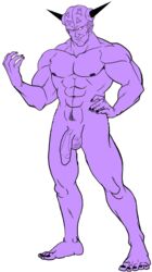 captain_ginyu dragon_ball dragon_ball_z male_only purple_penis purple_skin