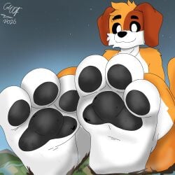 2026 2026s big_feet big_paws black_sclera critters_(poppy_playtime) domestic_dog feet feet_focus female foot_fetish foot_focus foxylomar furry furry_female furry_only gigantic_feet happydog_(bygenetricsproto) happydog_(poppyplaytime) hyper macro macro_march macromarch micro no_humans paw paws poppy_playtime poppy_playtime_(chapter_3) protect_critters_(poppyplaytime) retriever sitting size_difference size_fetish sketch smiling_critters solo space white_eyes