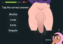 1futa ? balls big_penis dick dickgirl duolingo futa_only futa_with_female futanari g3mma hand_on_hip hips huge_cock huge_penis large_balls large_penis large_testicles light-skinned_futa light_skin lily_(duolingo) tan-skinned_female tan_skin thick thick_penis thick_thighs thighs wide_hips zari_(duolingo)
