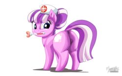 16:10 2016 animal_genitalia animal_pussy anus ass blue_eyes cutie_mark dock earth_pony equine equine_pussy female female_focus female_only feral friendship_is_magic hair hasbro hat horse looking_back mammal multicolored_hair my_little_pony mysticalpha needle nurse_sweetheart_(mlp) pony purple_hair pussy simple_background solo two_tone_hair white_background white_hair