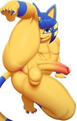 1boy ankha ass cock furry spread_ass thick_thighs white_eyes yellow_skin