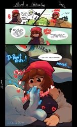 1boy 1girls balls blue_dummy breasts comic dead_rails english_text fab_art10 fabicrash24yt female just_thenia male nsfw_thenia oral penis roblox roblox_game robloxian source_request tagme text