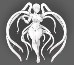 1girls breasts corruption draks drone faceless_female female female_only parasite pussy slimy solo solo_focus tentacle white_skin