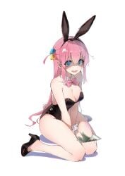 1girls bocchi_the_rock! bunnysuit gotou_hitori imaten pink_hair tagme