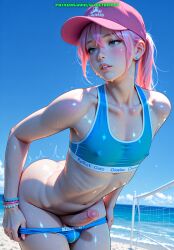 1boy ai_generated ass balls beach femboy meybekity otoko_no_ko panties penis trap yaoi