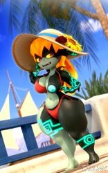 1girls 3d areolae ass beach big_ass bikini bottom_heavy breasts fat_ass female female_only flashing flashing_breasts hat huge_ass imp_midna large_ass looking_at_viewer midna nipples one_breast_out orange_hair outdoors png shortstack smile solo sun_hat swimsuit tahlian teasing teasing_viewer the_legend_of_zelda thick_ass thick_thighs twilight_princess wide_hips