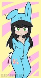 arc_(arcanepengi) arcanepengi bunny_costume easter flat_chest green_eyes pijama
