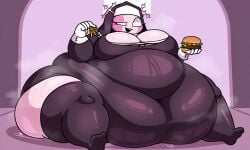 1girls ai_assisted ai_generated big_belly fat fat_female fat_fetish female fnf fnf_mods french_fries friday_night_funkin friday_night_funkin_mod mid-fight_masses morbidly_obese morbidly_obese_female obese obese_female sarvente sarvente_(dokki.doodlez) sarvente_(friday_night_funkin) sweat sweaty weight_gain weight_gain_female