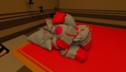 3d anthro breasts changed_(video_game) female fox furry ravenuwu roblox robloxian shizi_(changed) sleeping tagme