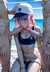 1femboy 2boys 3boys abs ai_generated ass balls blowjob fellatio femboy male_on_femboy meybekity otoko_no_ko penis trap yaoi