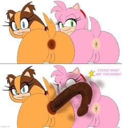 amy_rose ass ass_focus badger bare_legs blue_eyes brown_fur brown_hair buttocks dark_anus defecating defecation dirty_anus dirty_ass edit excito eyelashes feces female furry green_eyes hairband hedgehog huge_ass jungle_girl legs long_eyelashes looking_at_viewer looking_back looking_back_at_viewer medium_hair orange_fur orange_hair pink_fur pink_hair red_hairband scat sega shit shitting smelly_anus smelly_ass sonic_(series) sonic_boom sonic_the_hedgehog_(series) sticks_the_badger sticks_the_jungle_badger stinky_anus stinky_ass surprised tail teen teen_girl teenage teenage_girl teenager third-party_edit turd wild_girl