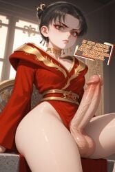1futa absurd_res absurdres ai_generated anime anime_style big_ass big_balls big_penis black_hair china_dress chinese_clothes choker dickgirl disgusted domination erection femdom femdom_caption from_below futa futa_only futadom_caption futanari gold_(metal) greentime high_resolution highres humiliation looking_at_viewer male_pov manga manhua manhwa ning_yan photoshop queen red_dress short_hair sitting small_breasts taker_pov text throne ultimate_son_in_law veiny_penis viewer_pov white_skin young