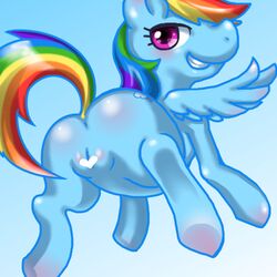 <3_censor anus ass blue_feathers blue_fur box_xod censored cutie_mark equine feathers female feral friendship_is_magic fur grin hair heart looking_back low_res lowres mammal multicolored_hair my_little_pony pegasus purple_eyes pussy rainbow_dash_(mlp) rainbow_hair rear_view smile solo wings