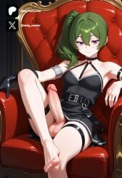 1futa ai_generated black_clothes breasts cock colored dick erection frieren_beyond_journey's_end futa_only futanari futanari futanari/female green_hair light_skin light_skinned_futanari long_hair medium_ass medium_breasts nickythecreator penis sexy sexy_body sexy_pose sitting testicles ubel_(sousou_no_frieren) uncensored veiny_penis violet_eye