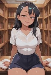 2d ai_generated animated cartoon cartoonish cartoony dark-skinned_female dolphin_shorts looking_at_viewer nagatoro_hayase needmymommy please_don't_bully_me,_nagatoro shorts tagme video western_art