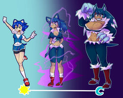 ass_expansion breast_expansion claws female genderswap_(mtf) gigajule5 high_heels huge_ass huge_breasts humanized humanoid midriff personality_change rule_63 sega solo sonic_(series) sonic_the_hedgehog sonic_the_hedgehog_(series) sonic_the_werehog sonique_the_hedgehog thick_lips thick_thighs transformation transformation_sequence werehog wide_hips