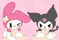 blowjob blush bunny cum cum_in_mouth female flower furry_only kuromi my_melody onegai_my_melody pink_ears pointed_tail pointy_tail rabbit rabbit_ears rabbit_girl sanrio skull weirdkoaladream