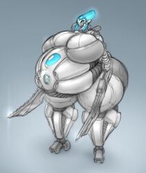 armor big_belly big_breasts bionicle breasts digital_drawing_(artwork) female huge_belly huge_thighs hyper_belly keerakh lego llortor pincers pregnant robot robot_girl saw tall_female thick_thighs vahki