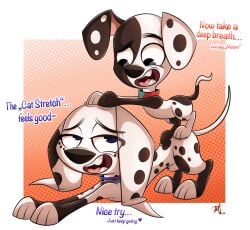 101_dalmatian_street 101_dalmatians 1boy1girl 2024 artist_signature black_body black_fur black_spots blue_eyes brother brother_and_sister canid canine canis collar dalmatian deepak_(101_dalmatians) dialogue digital_drawing_(artwork) digital_media_(artwork) disney dog_collar dolly_(101_dalmatians) domestic_canine domestic_dog english_dialogue english_text fangs female female_canine female_dog female_feral female_on_bottom feral feral_female feral_focus feral_male feral_only floppy_ears furry furry_female furry_male furry_only furryart grey_eyes hi_res high_resolution highres large_ears larger_female laying laying_on_stomach looking_at_another looking_at_each_other looking_pleasured male male/female male_canine male_dog male_feral male_on_top massage massaging older older_female older_sister older_sister_and_younger_brother open_mouth open_smile pleasured pleasured_expressions pleasured_face pleasured_female relaxed relaxed_expression relaxing simple_background sister smaller_male smile smiling smiling_at_another spots spotted_body spotted_fur stretch stretching tail text white_body white_fur white_spots yoga yoga_pose young younger_brother younger_male